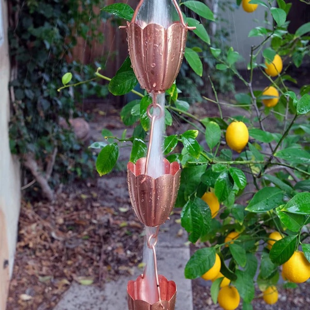 Copper Hanging Rain Chain Garden Outdoor Decor